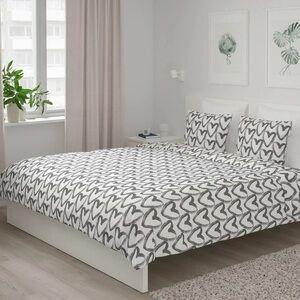 IKEA Duvet Cover +2 Pillowcases (Full/Queen) Heart Valentine LYKTFIBBLA